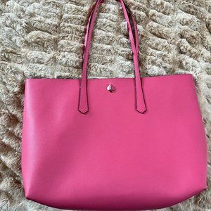 KATE SPADE NEW YORK HOT PINK LEATHER LARGE MOLLY TOTE BAG